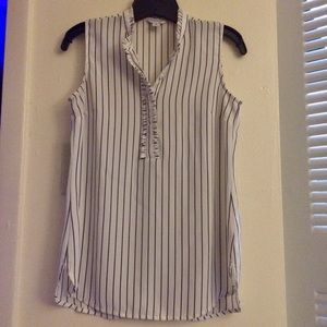 White and deep blue Nautica top